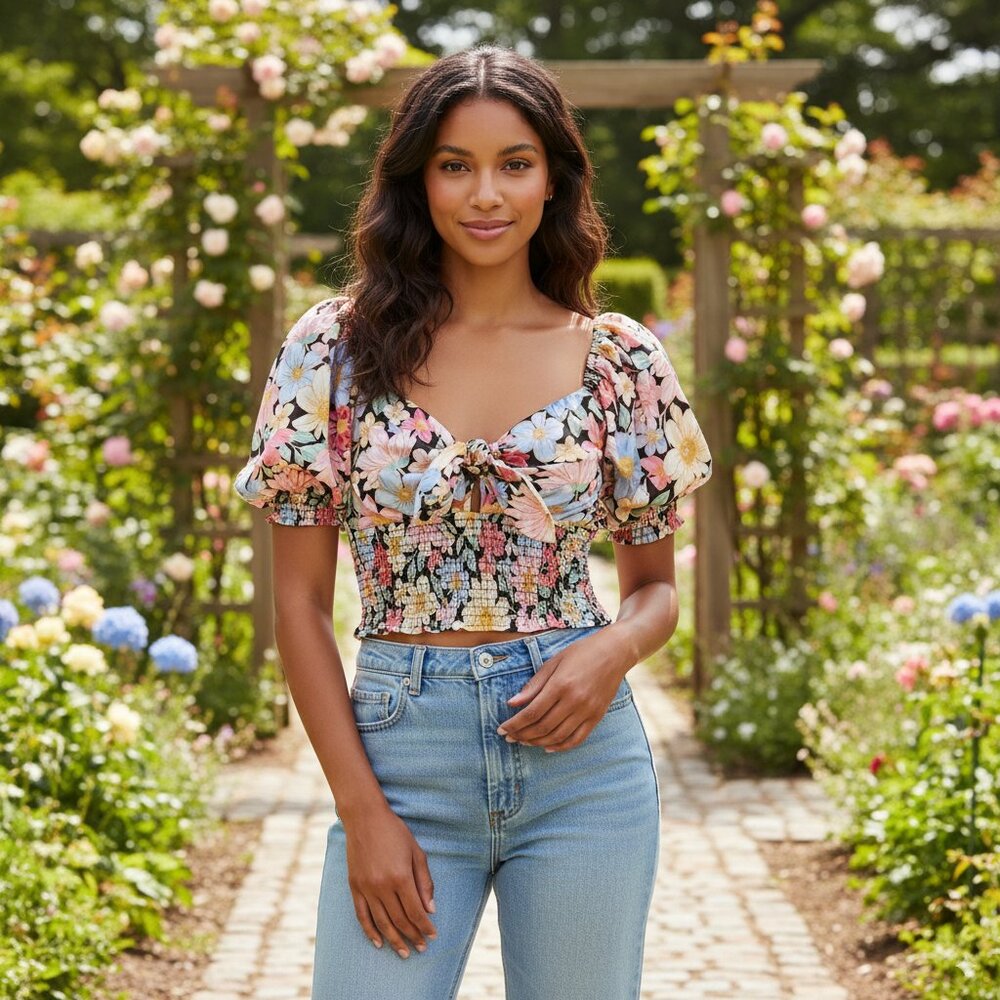 NWT Keepsake Chase Top Black Floral